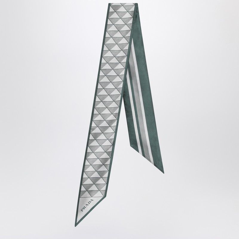 PRADA Geometric Printed Silk Ribbon 85X6