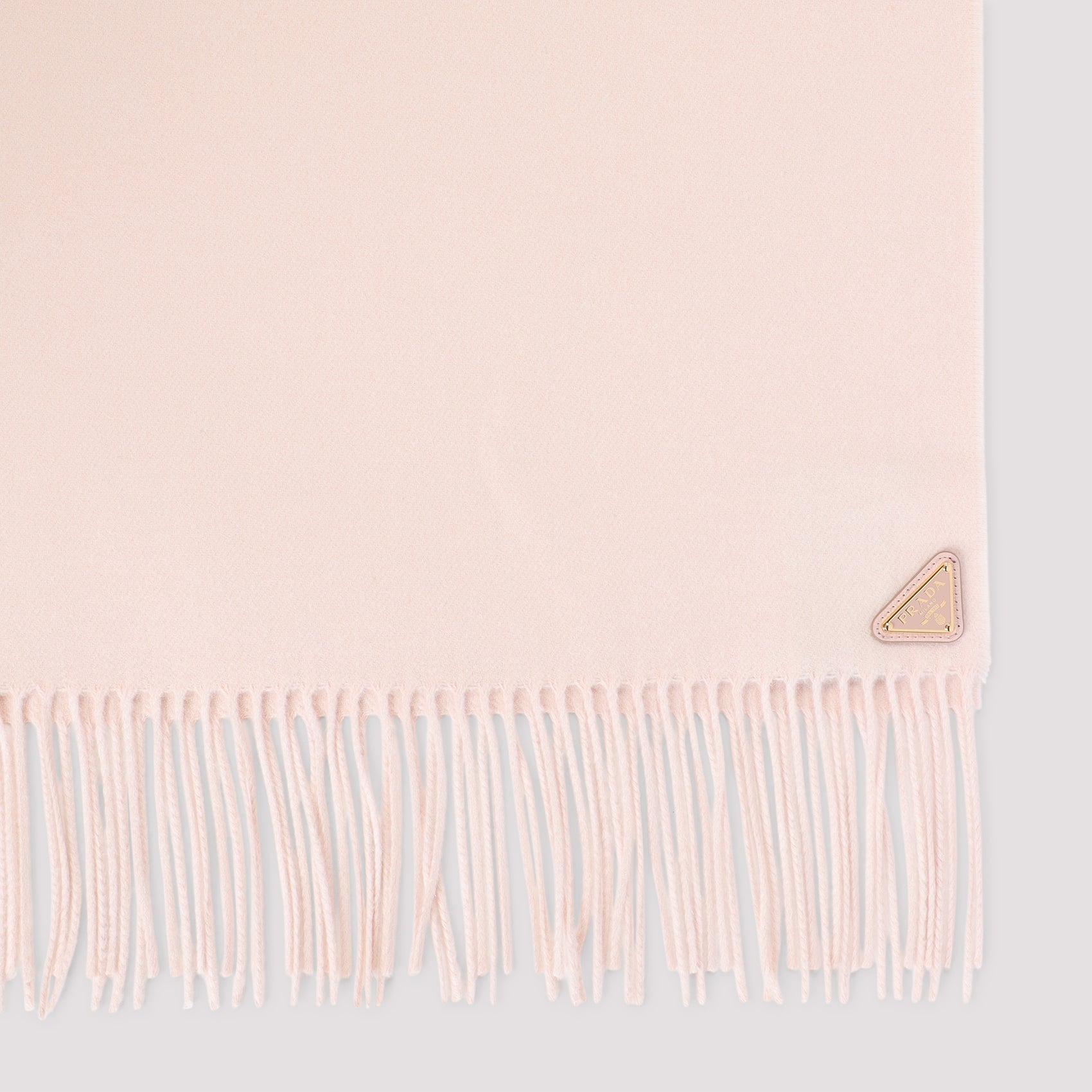 PRADA Silk and Cashmere Scarf with Fringed Edges