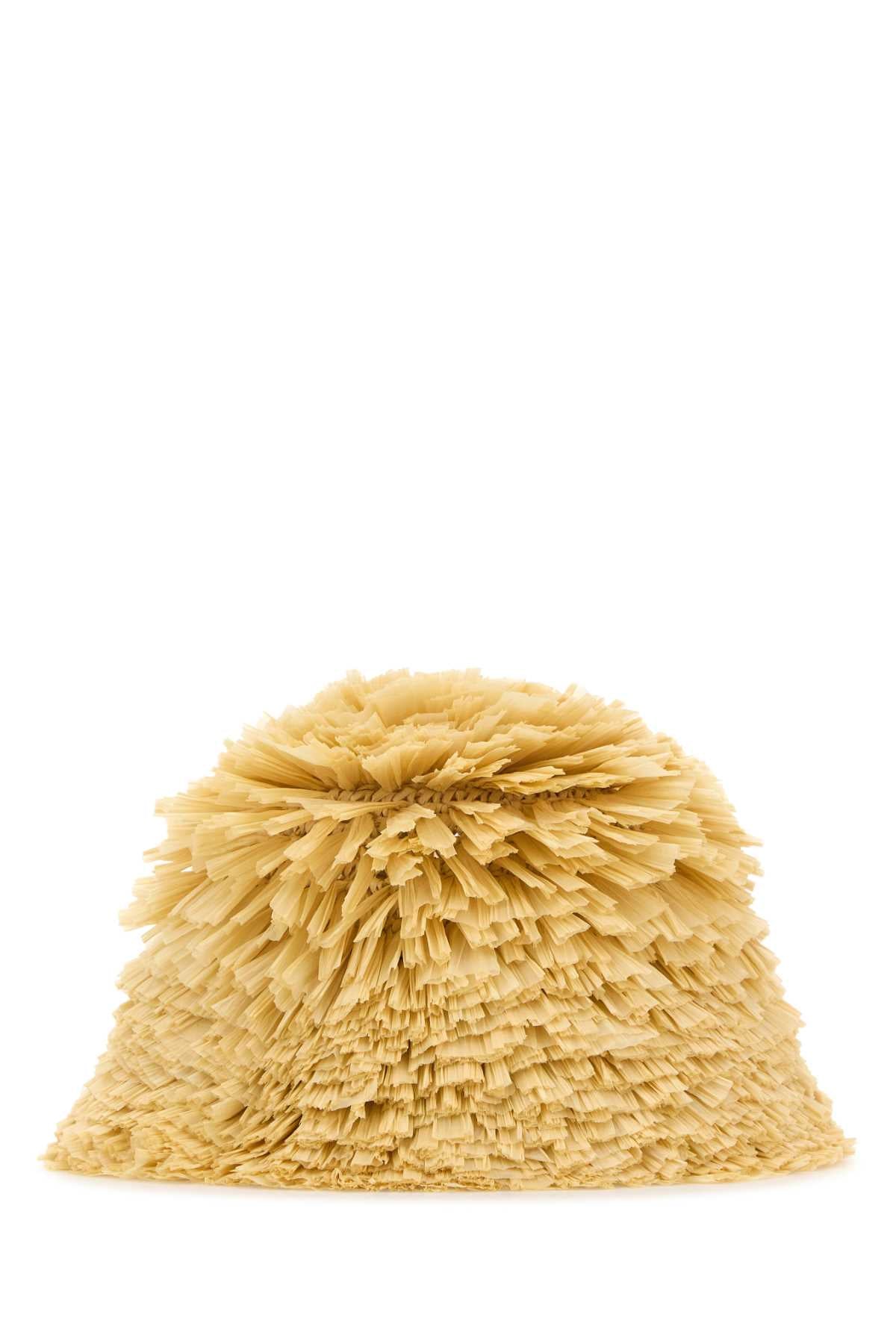 PRADA Embellished Raffia Bucket Hat for Women - FW25