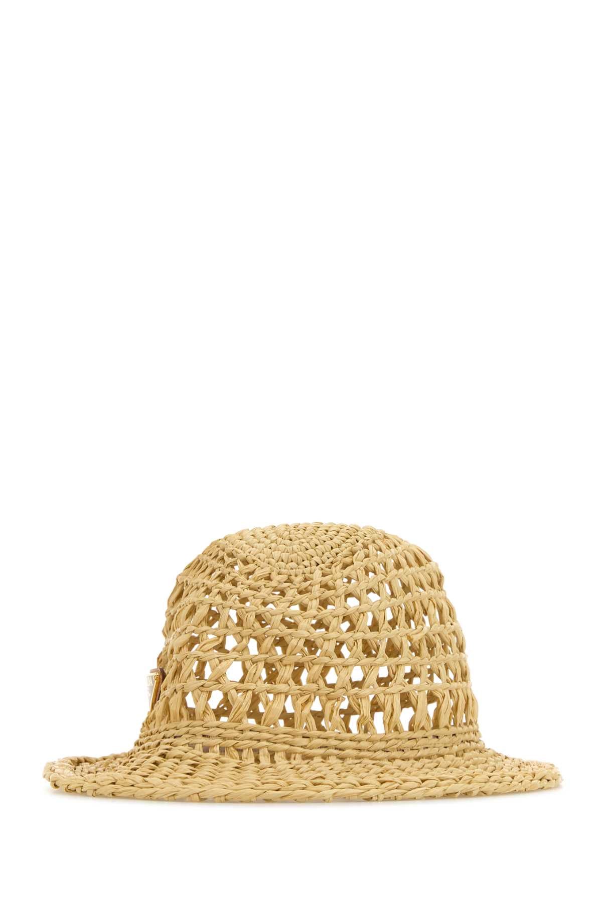 PRADA Rafia Bucket Hat for Women