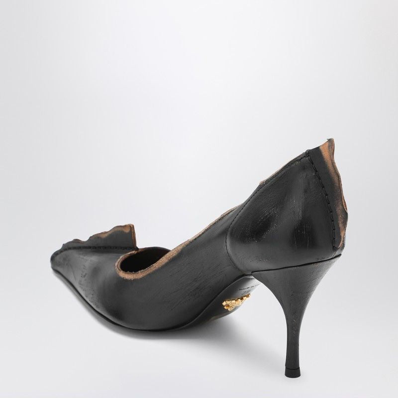 PRADA Antiqued Leather Pumps