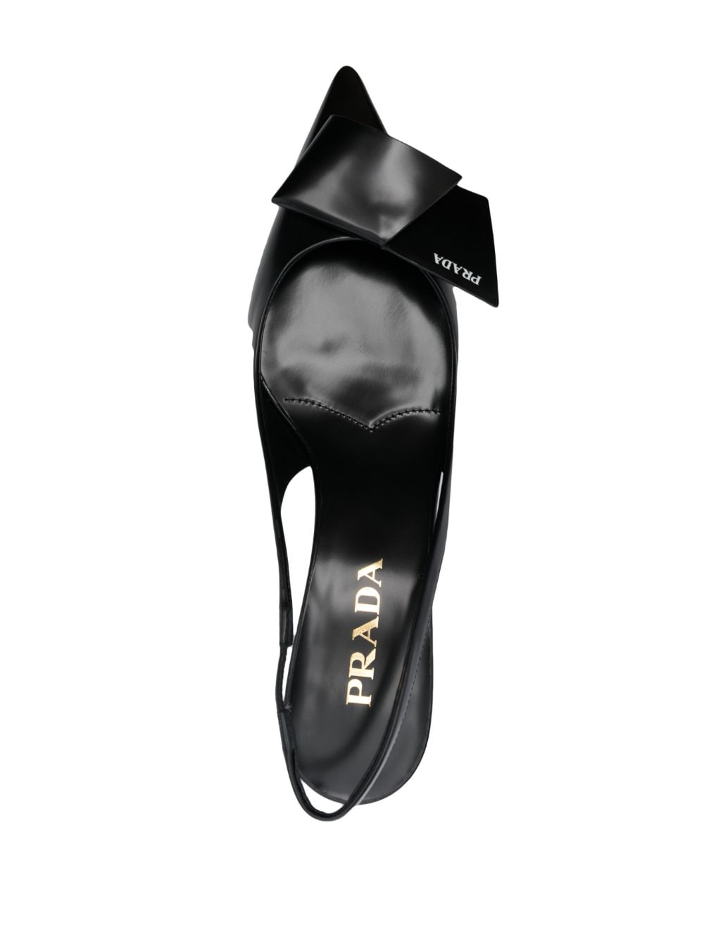 PRADA Fold-Detail Leather Slingback Pumps with 6 cm Heel
