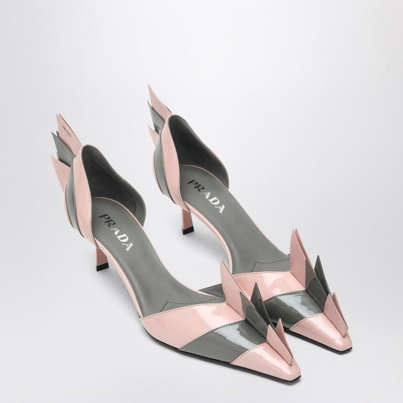 PRADA Architectural Design Patent Leather Pumps