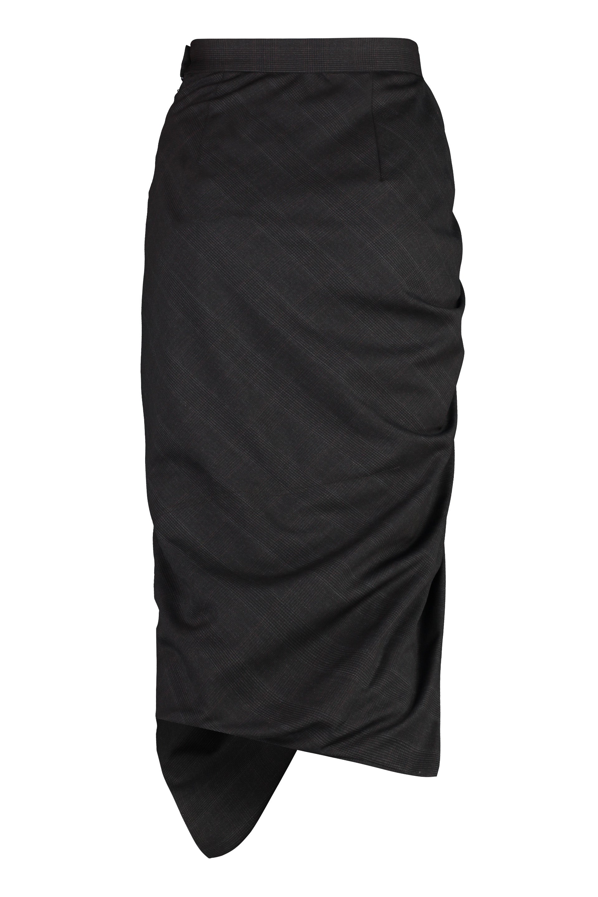 VIVIENNE WESTWOOD Checkered Asymmetrical Mini Skirt with Gathered Detail