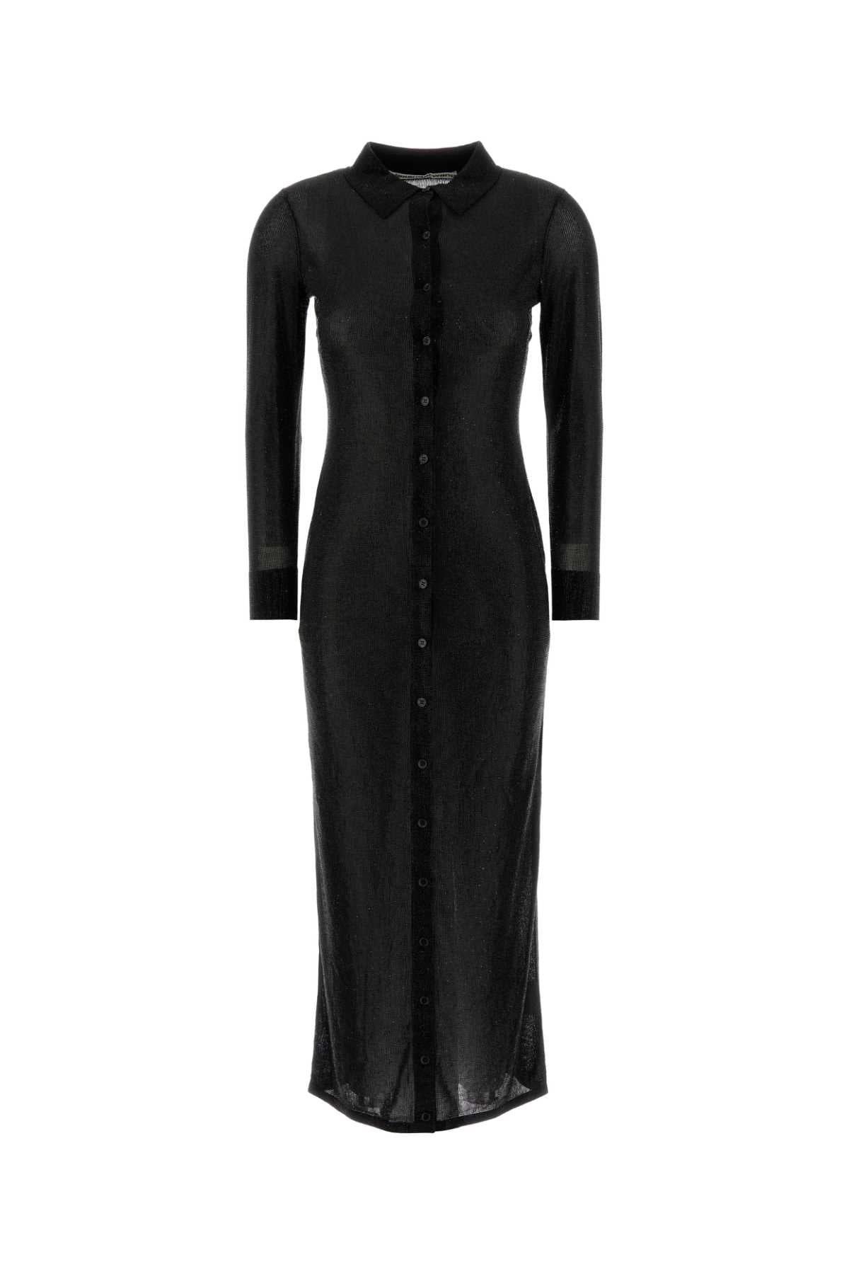 ALEXANDER WANG Embellished Long Sleeve Polo Dress