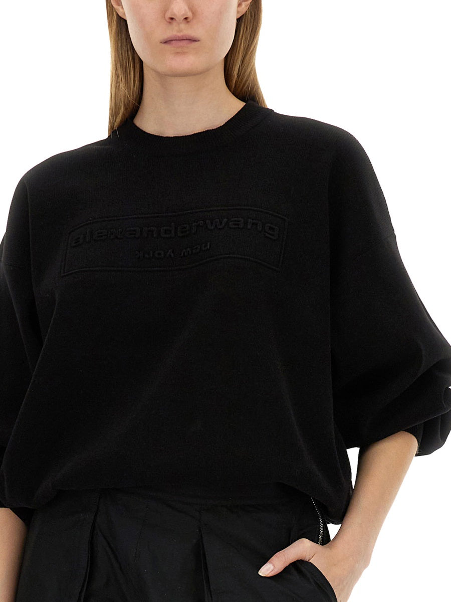 ALEXANDER WANG Oversized Logo Sweatshirt (S)