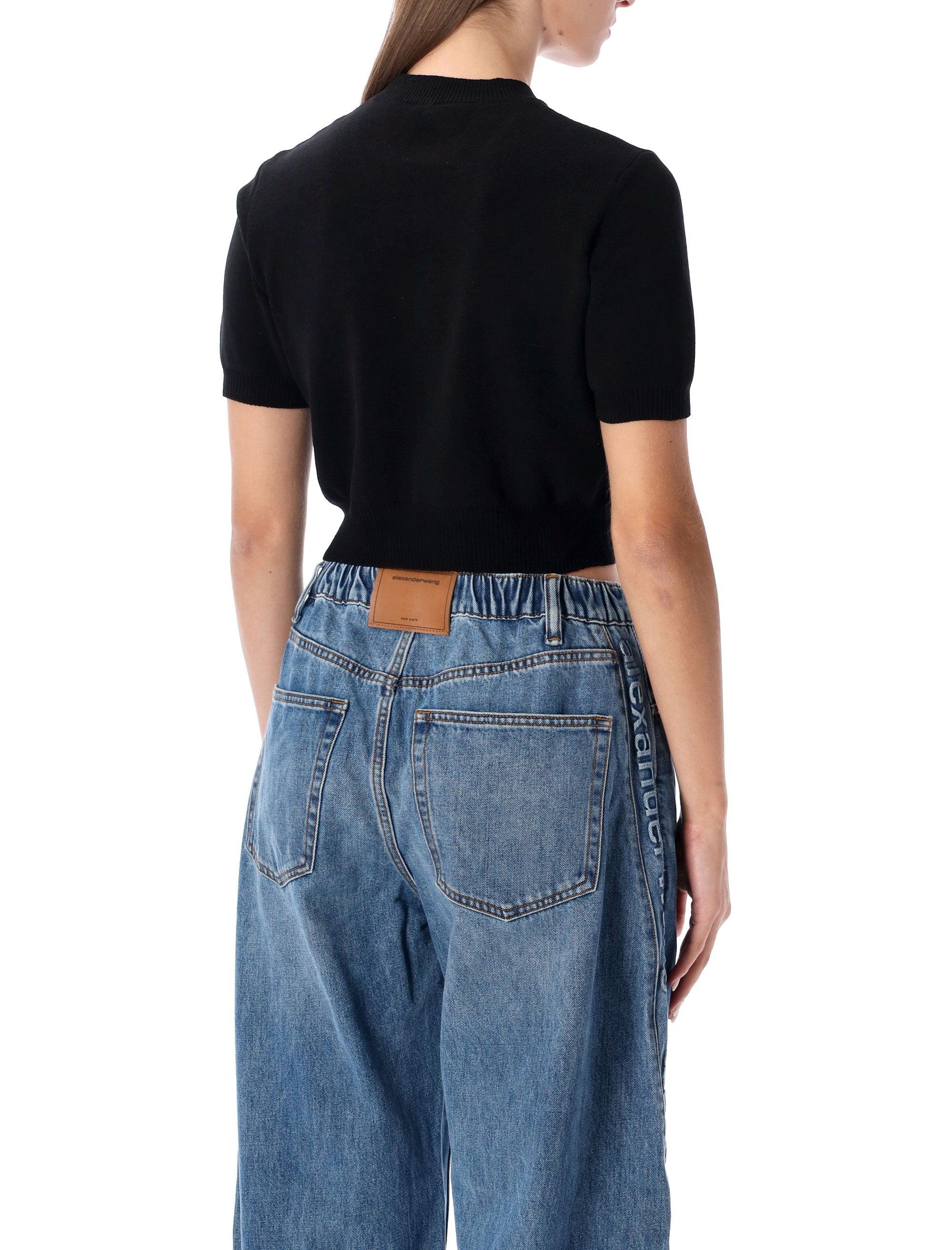 ALEXANDER WANG Cropped Ribbed Chenille Mini Sweater