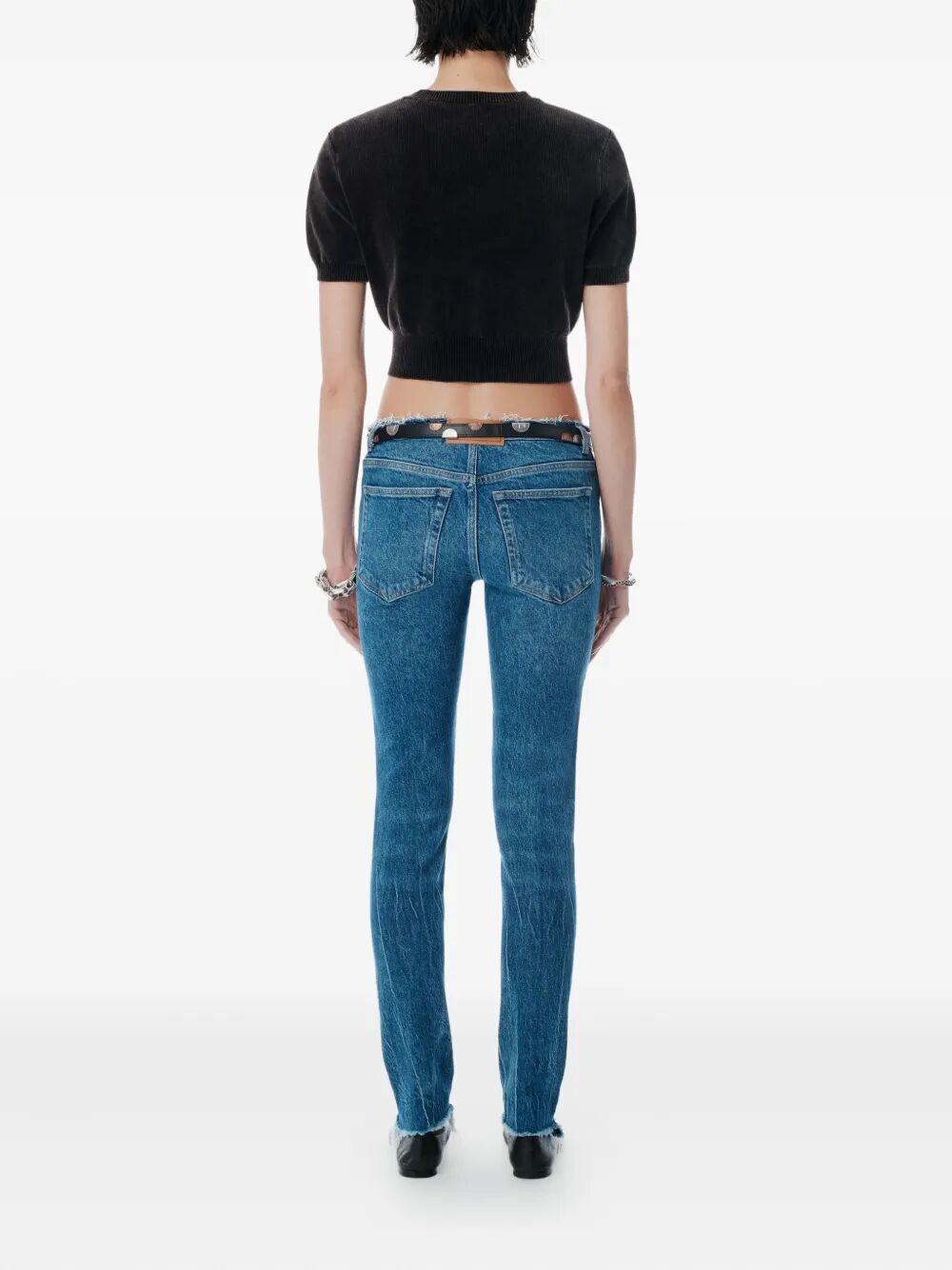 ALEXANDER WANG Chenille Cropped Pullover with Logo for Women