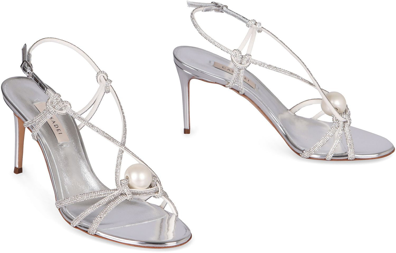 CASADEI Elegant Heeled Sandals with Crystal Details