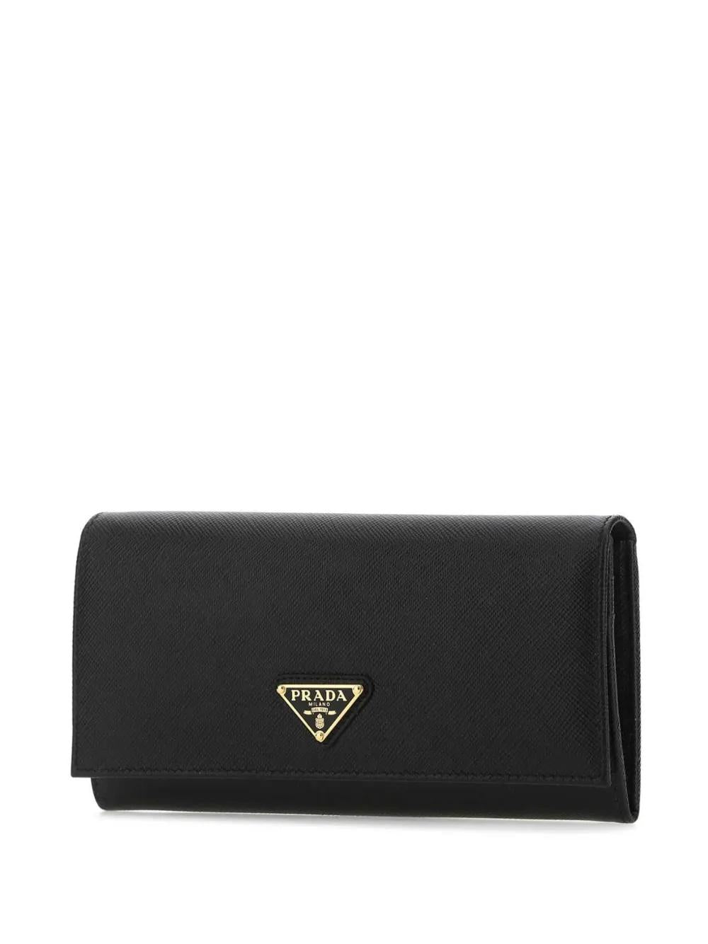 PRADA Large Continental Wallet with Enamel Triangle Logo