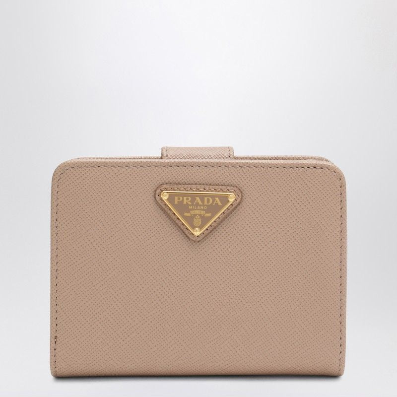 PRADA Mini Powder Saffiano Leather Continental Wallet