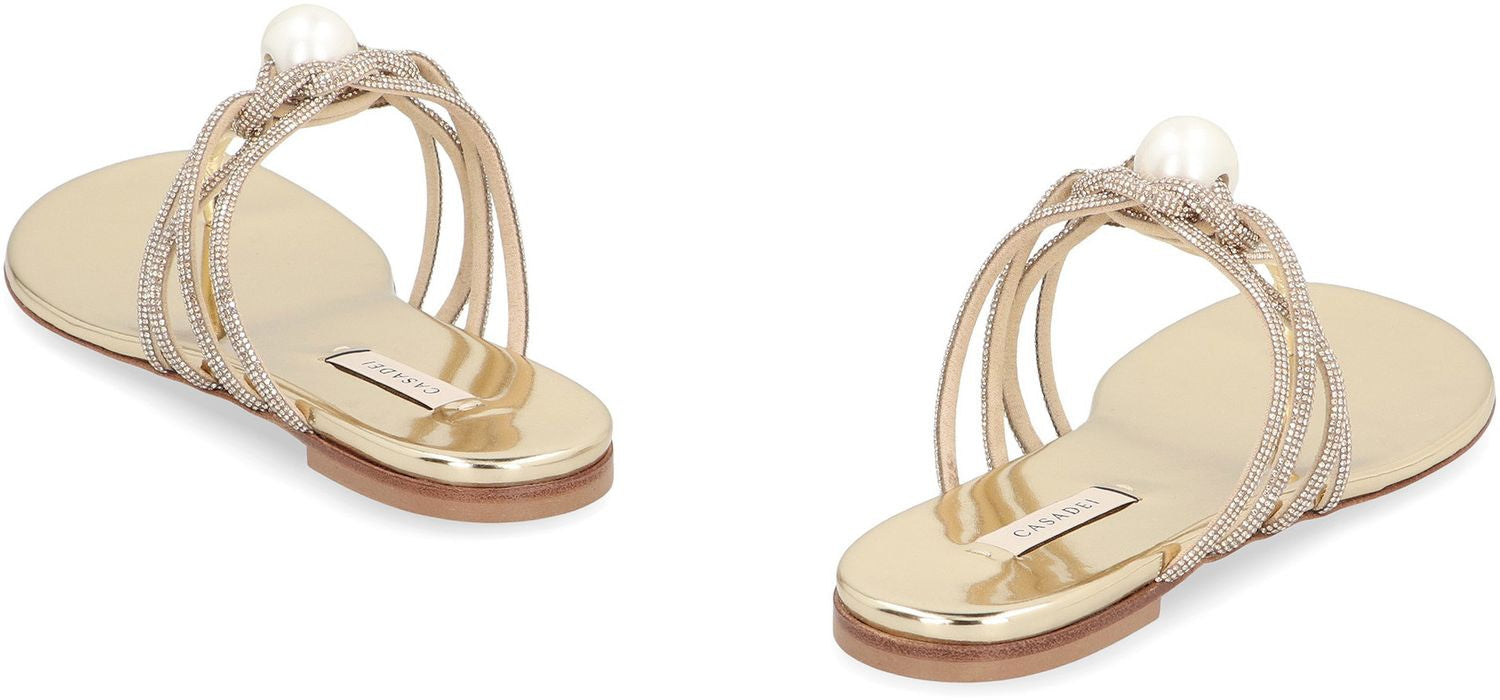 CASADEI Elegant Strass Upper Flat Sandals for Women