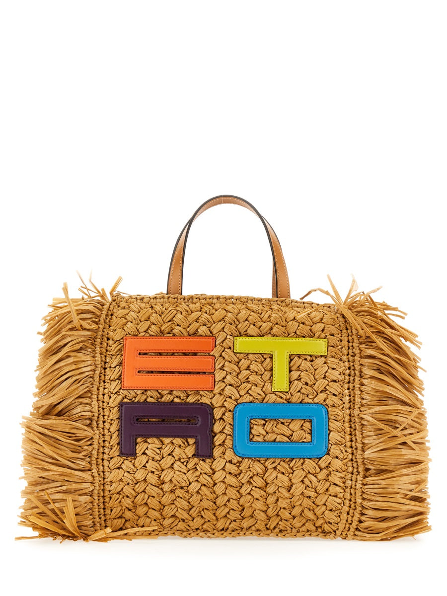 ETRO Raffia Mini Tote Handbag for Women