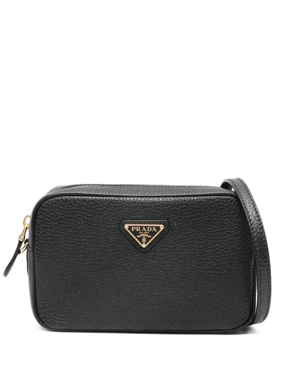 PRADA Hammered Leather Crossbody Handbag W 17 X H 11 X D 6 CM