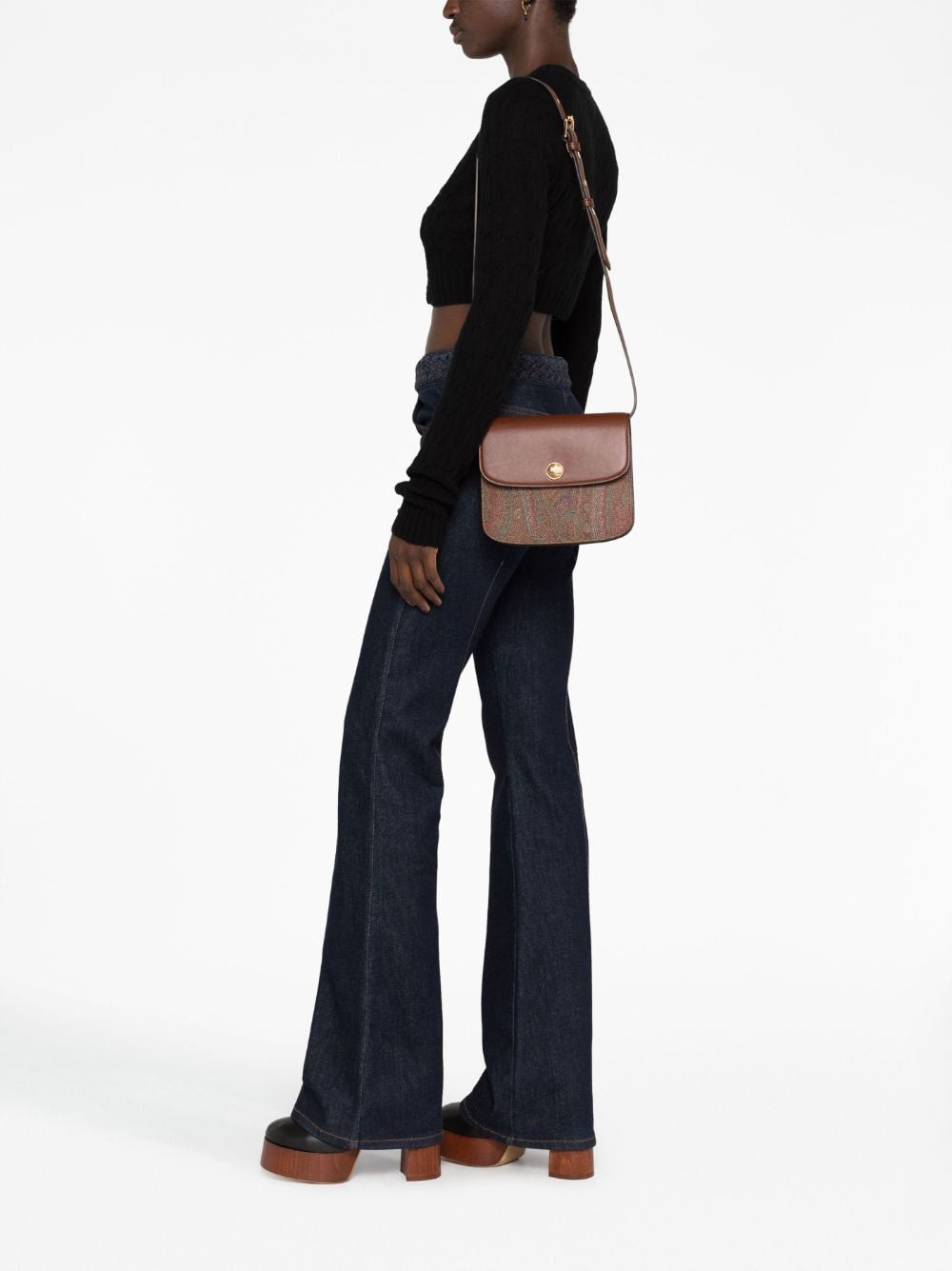 ETRO Panelled Paisley Print Crossbody Handbag