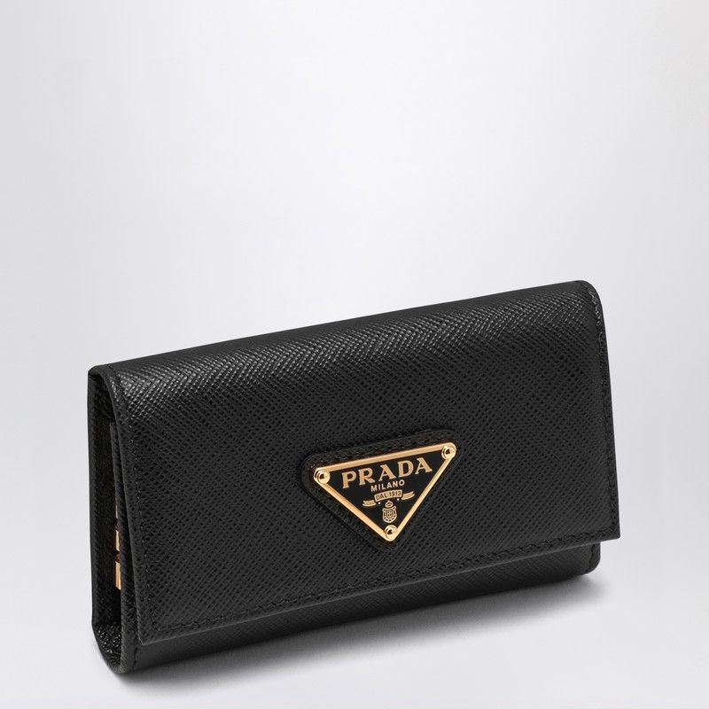 PRADA Saffiano Mini Key Ring with Logo