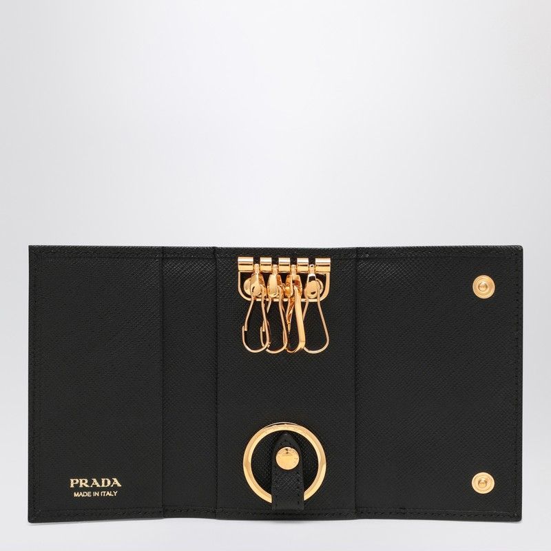 PRADA Saffiano Mini Key Ring with Logo