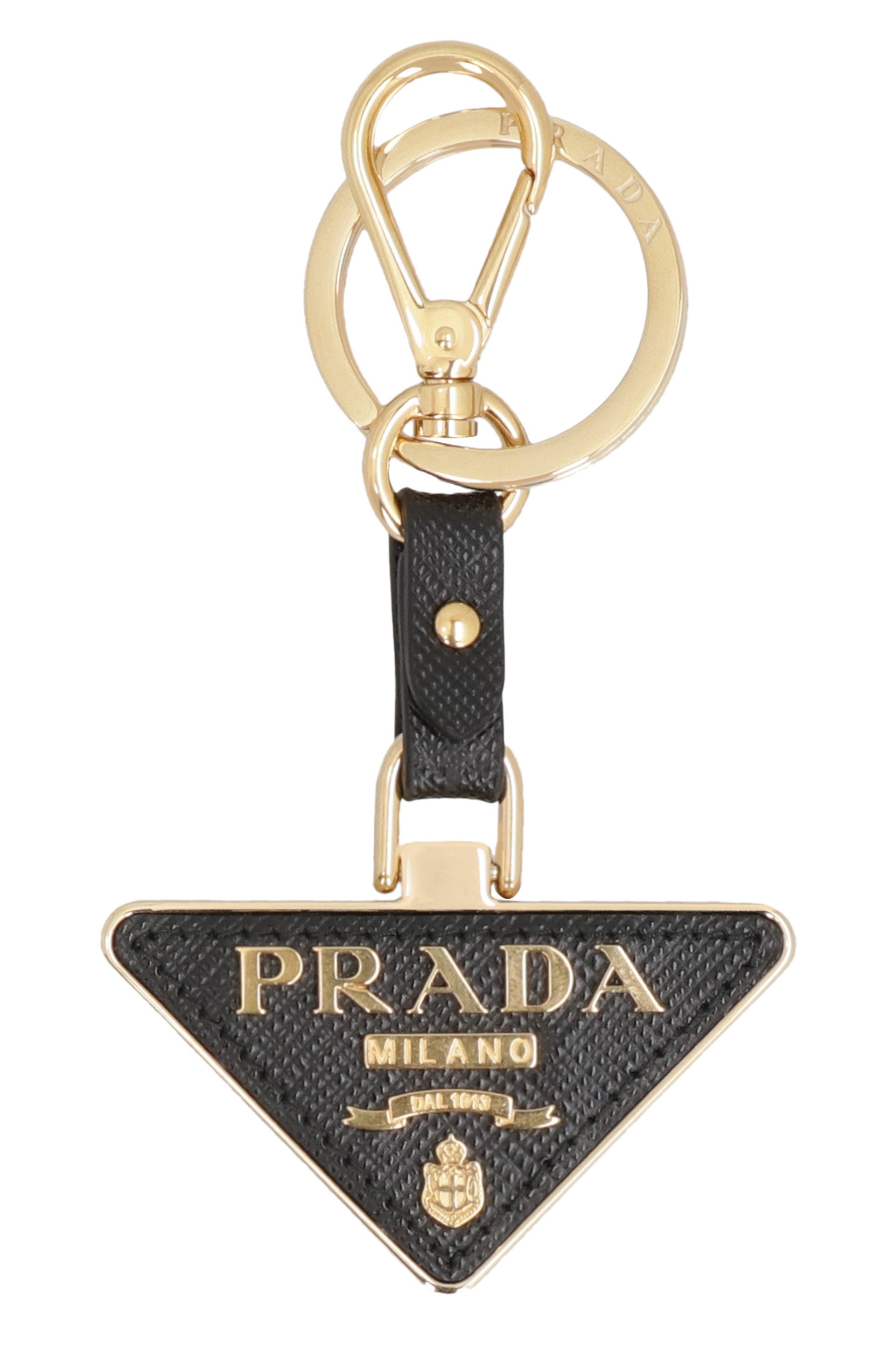 PRADA Logo Triangle Mini Key Holder