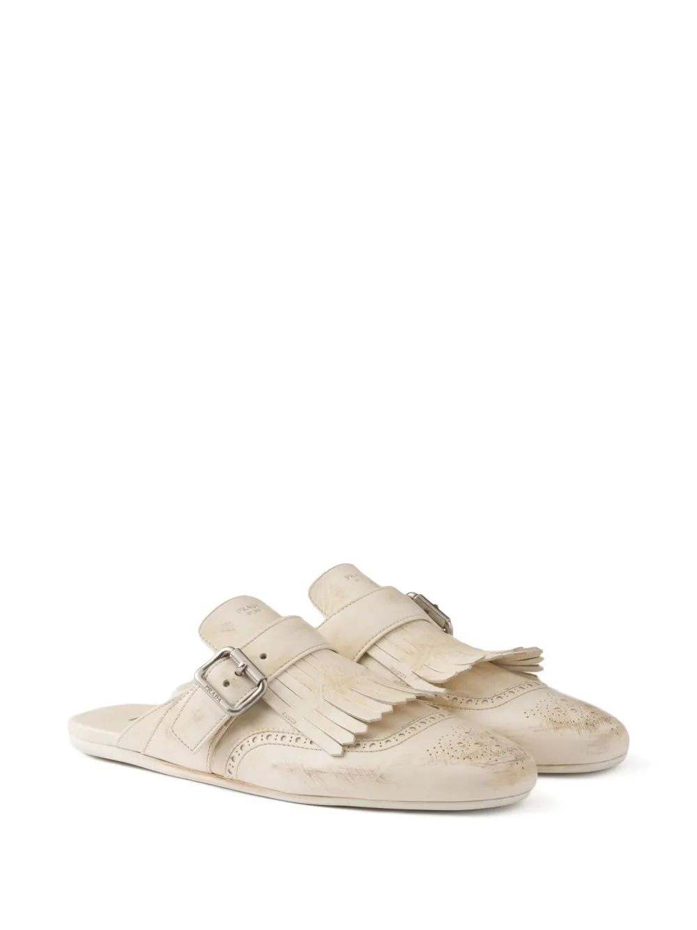 PRADA Leather Shuffle Slippers for Women - FW25
