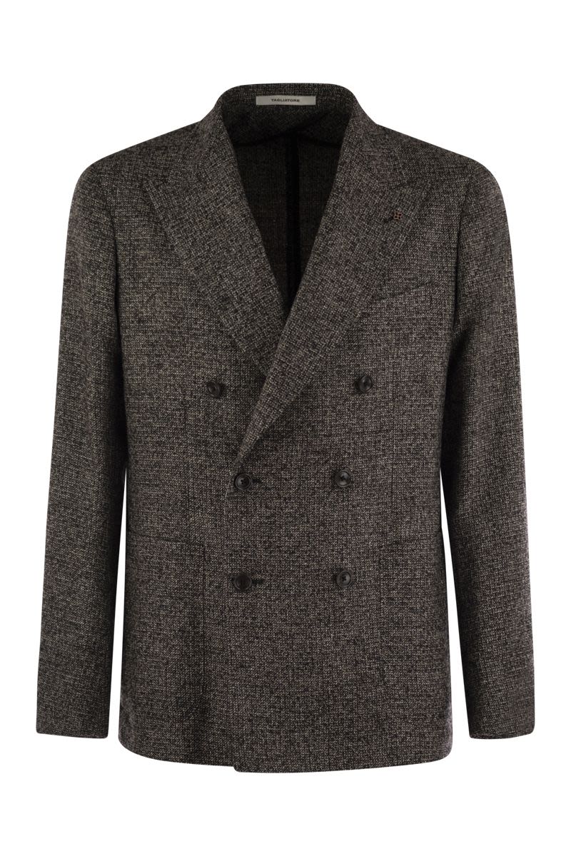 TAGLIATORE Double-Breasted Wool Blend Jacket