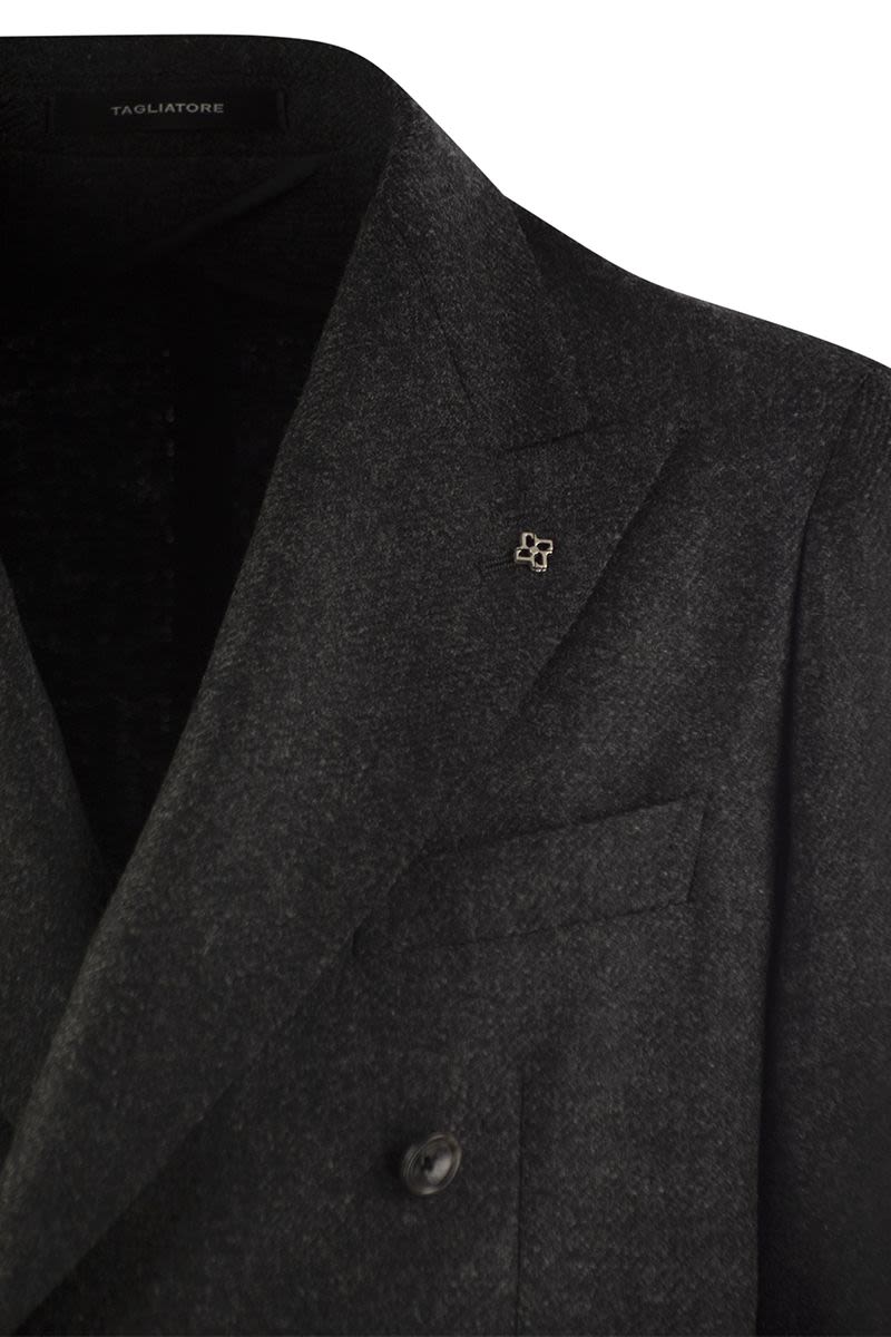 TAGLIATORE Double-Breasted Wool and Cashmere Jacket