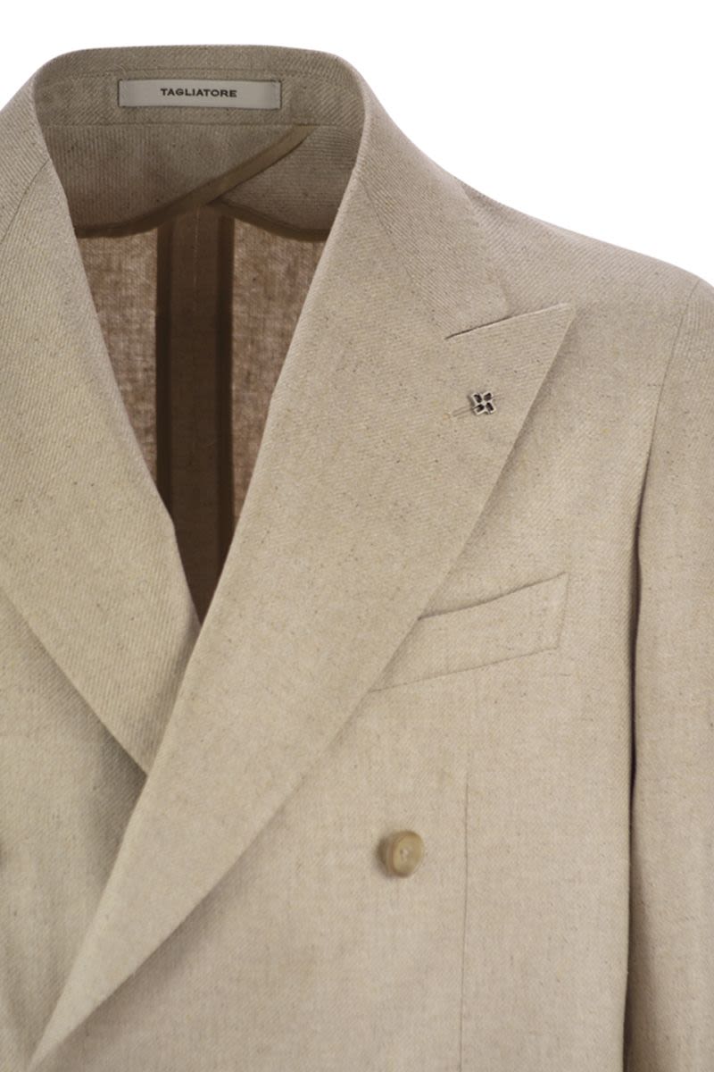 TAGLIATORE Double-Breasted Silk Jacket for Men