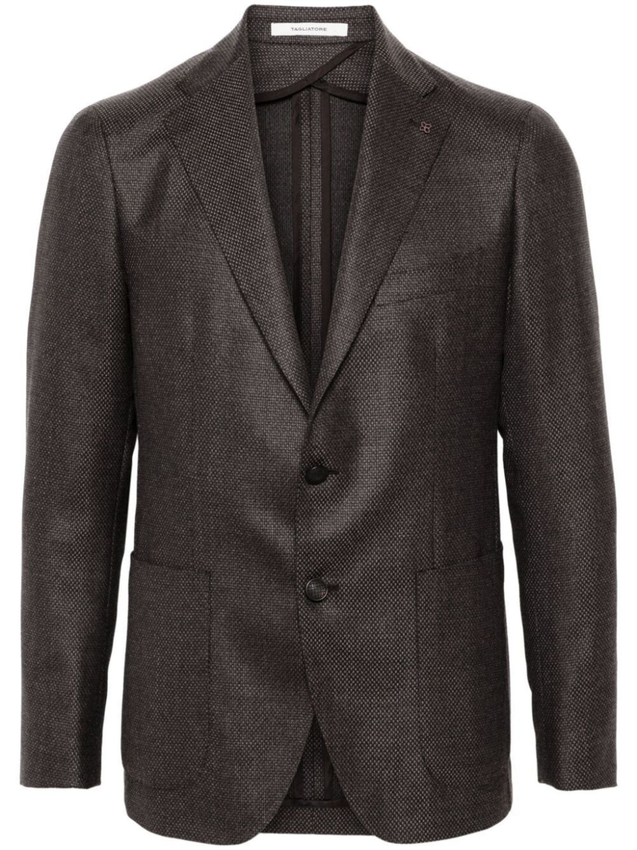 TAGLIATORE Single Breasted Wool Blend Jacket for Men