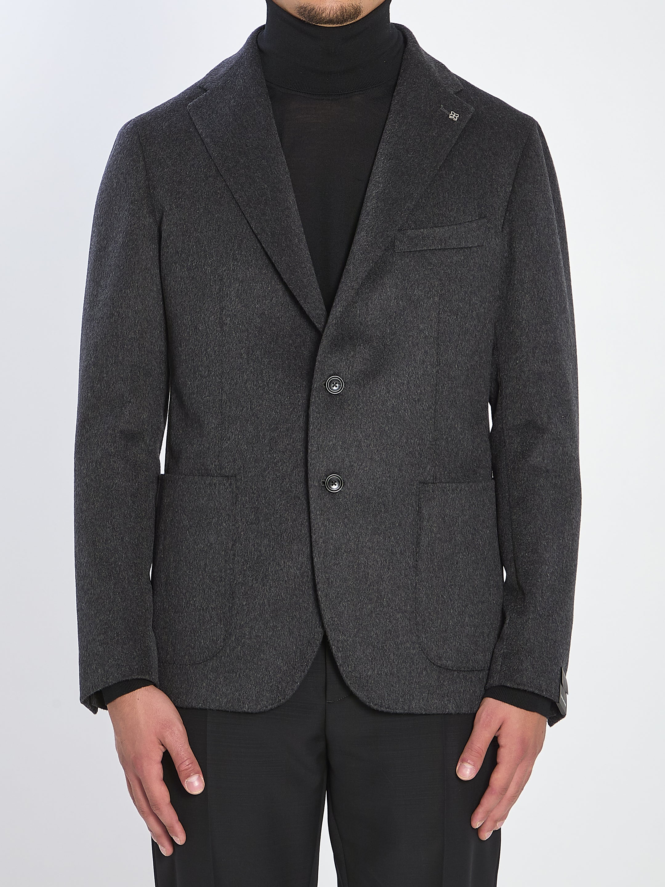 TAGLIATORE Single-Breasted Cashmere Jacket - Size 52