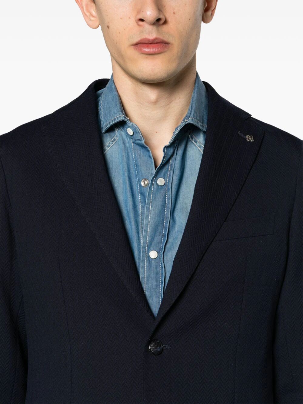 TAGLIATORE Men's Bistrech Mini Single Breasted Blazer