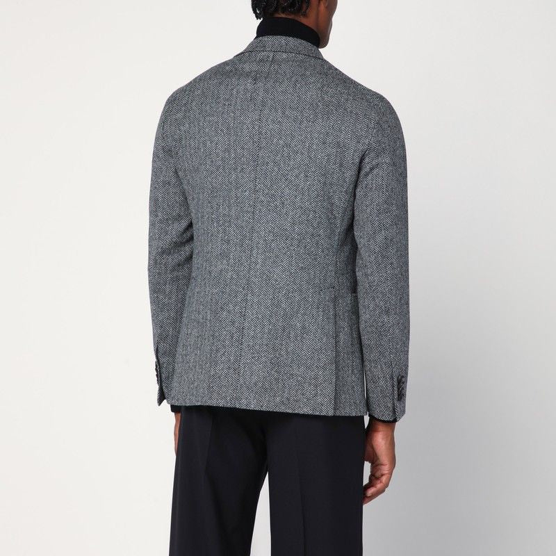 TAGLIATORE Single-Breasted Herringbone Pattern Jacket for Men