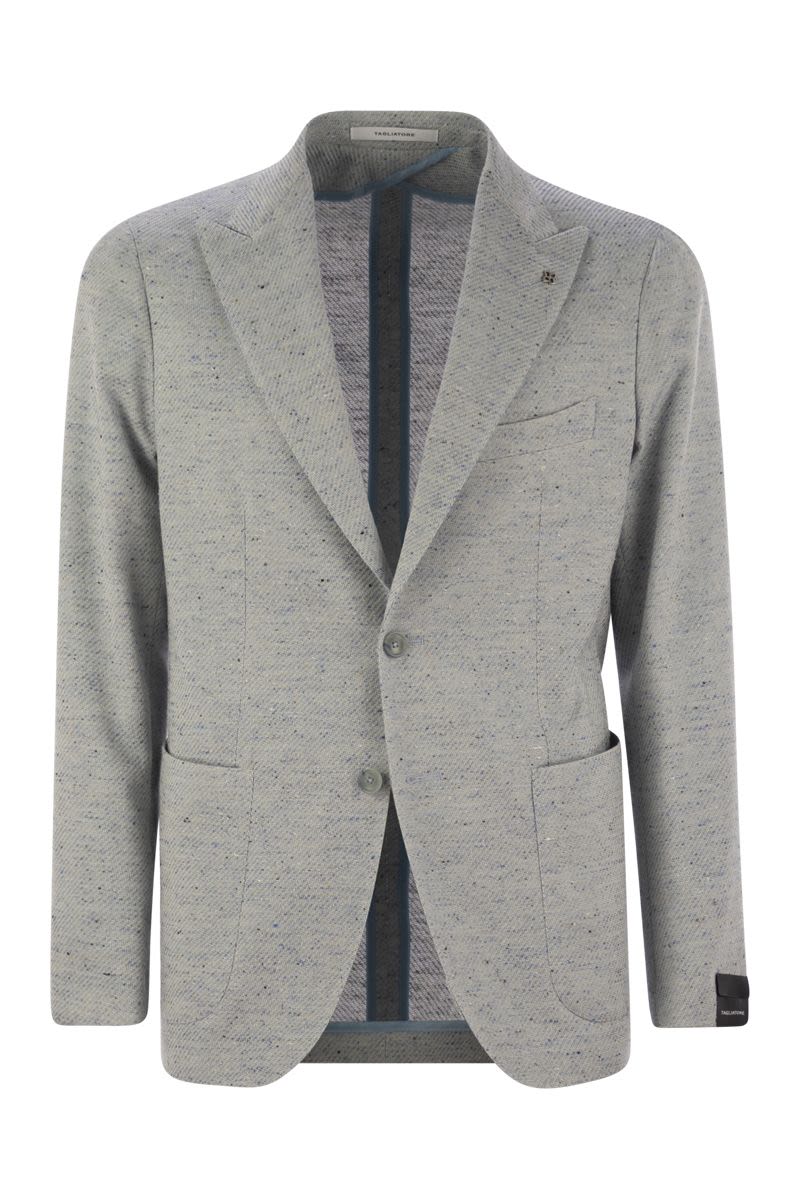 TAGLIATORE Men's Cotton, Silk, and Stretch Wool Jacket - Slim Fit