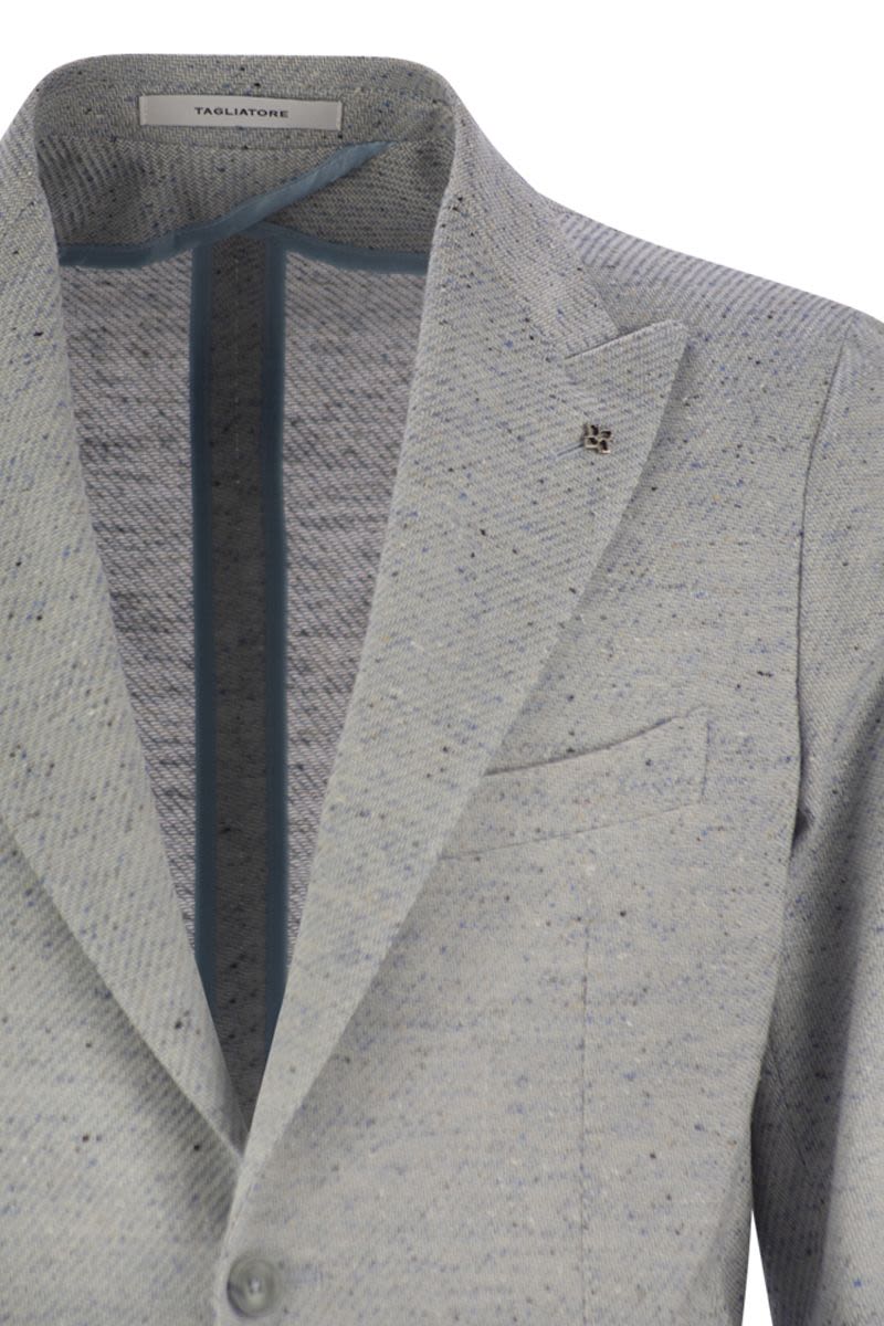 TAGLIATORE Men's Cotton, Silk, and Stretch Wool Jacket - Slim Fit