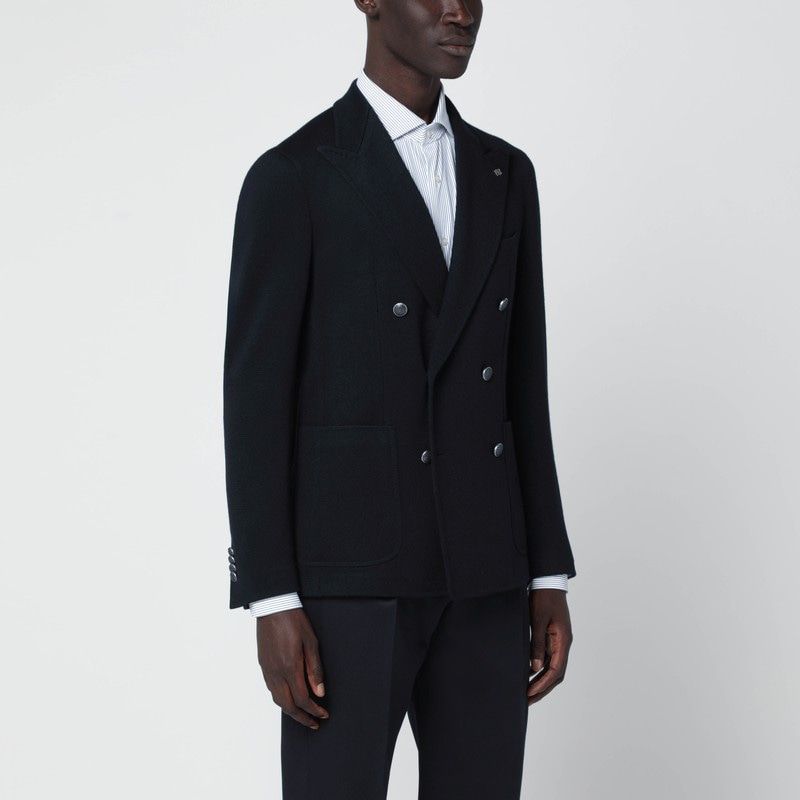 TAGLIATORE Double-Breasted Wool Blend Jacket