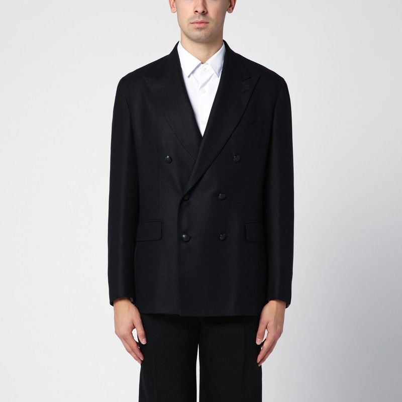 TAGLIATORE Double-Breasted Wool and Cashmere Jacket for Men