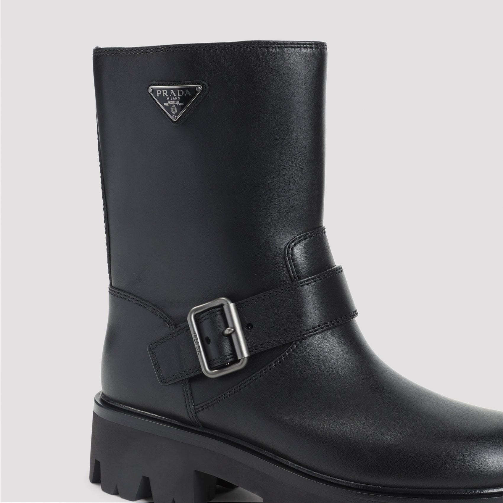 PRADA Leather Ankle Boots with 4.5cm Heel for Women