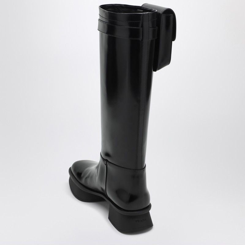 PRADA Classic Ankle Boot with Removable Pouch Handbag