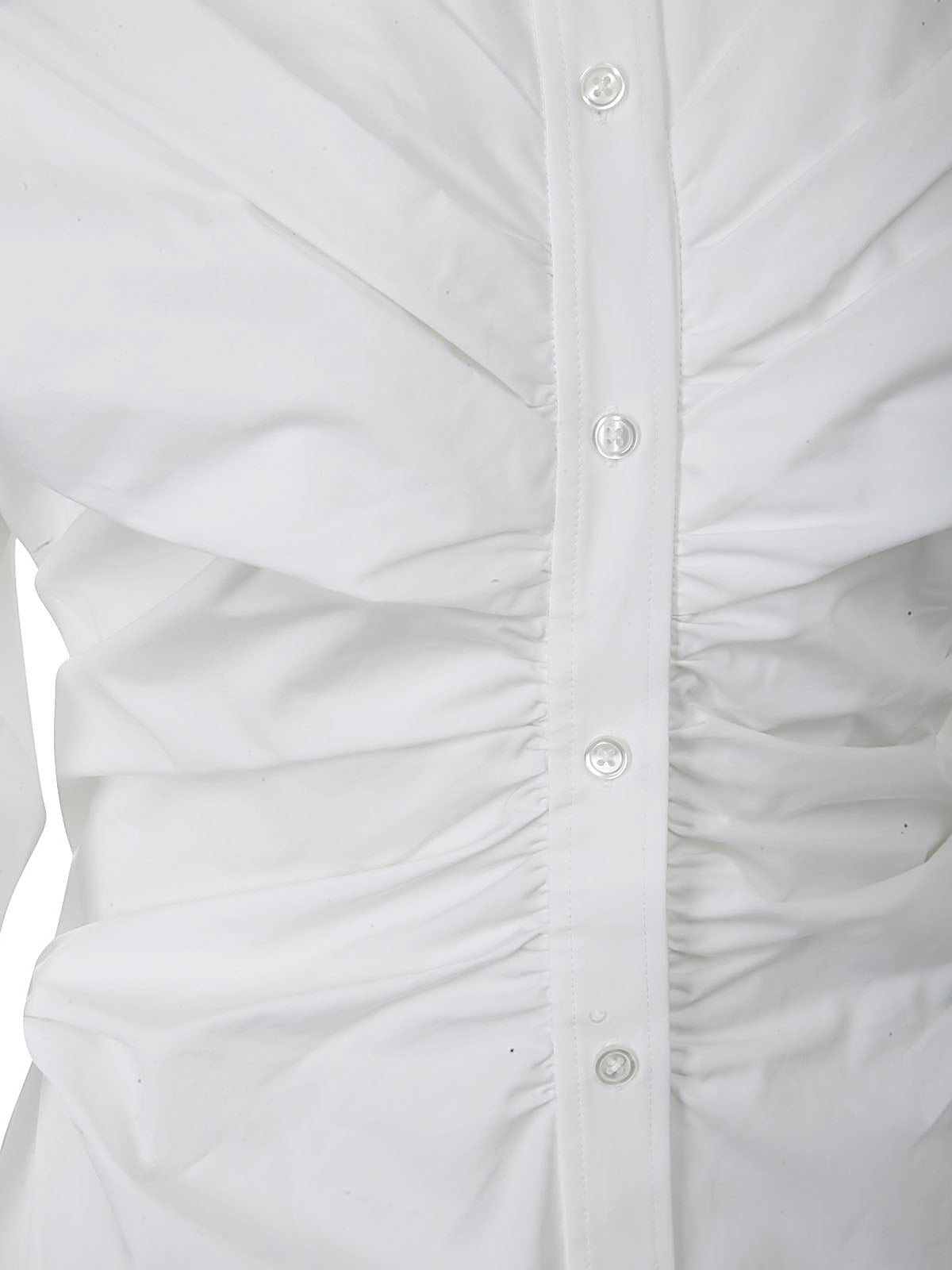 ALEXANDER WANG Pulled Mini Shirt Dress with Back Cummerbund