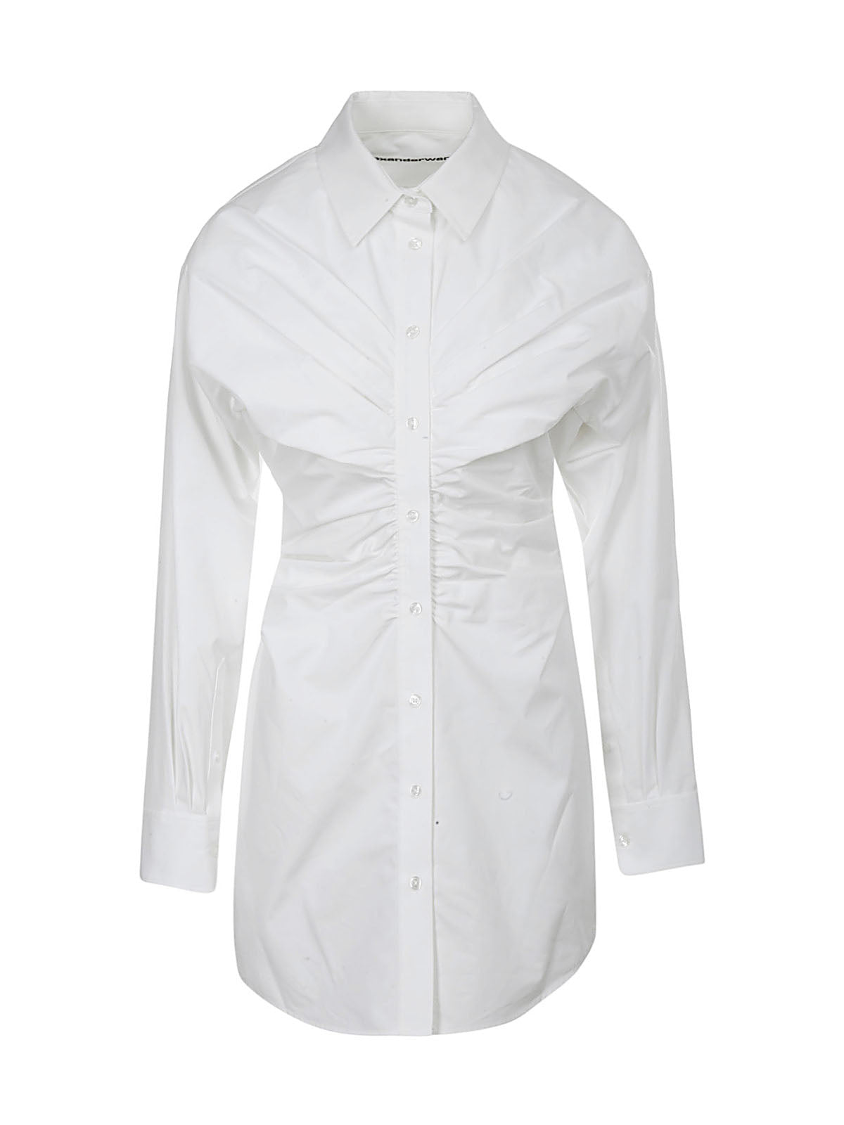ALEXANDER WANG Pulled Mini Shirt Dress with Back Cummerbund