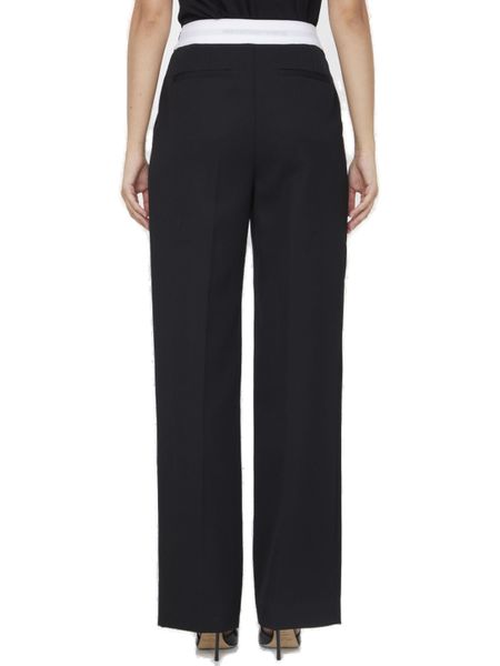 ALEXANDER WANG Wool Trousers with Logo Detail - Women's Fit