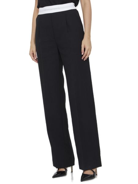 ALEXANDER WANG Wool Trousers with Logo Detail - Women's Fit
