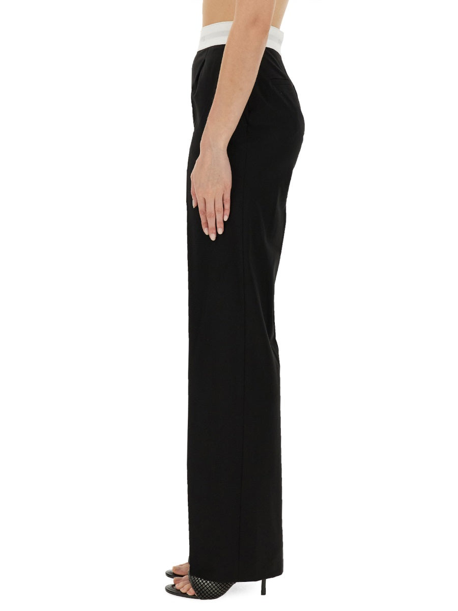 ALEXANDER WANG High Waisted Pleated Pant with Logo Elastic