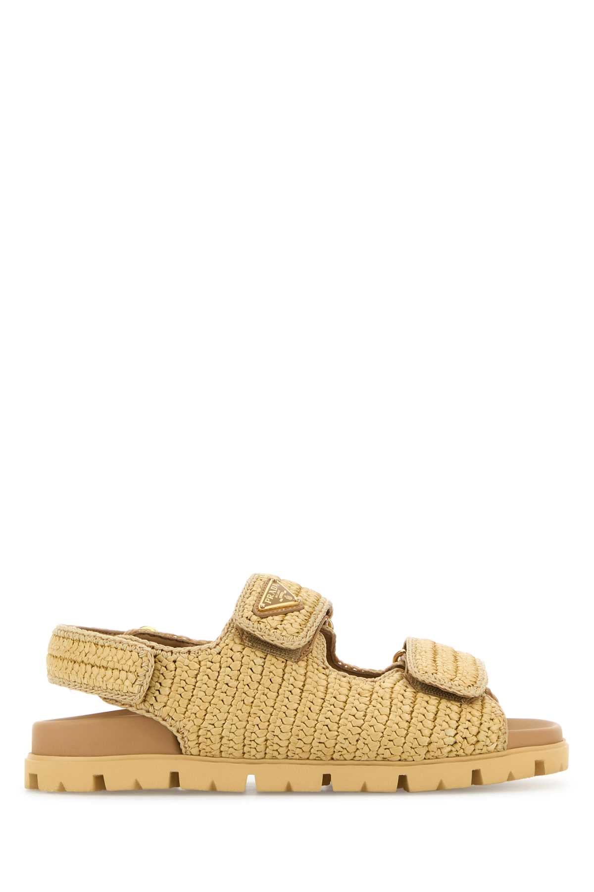 PRADA Elegant Raffia Sandals for Women - Spring/Summer 2025