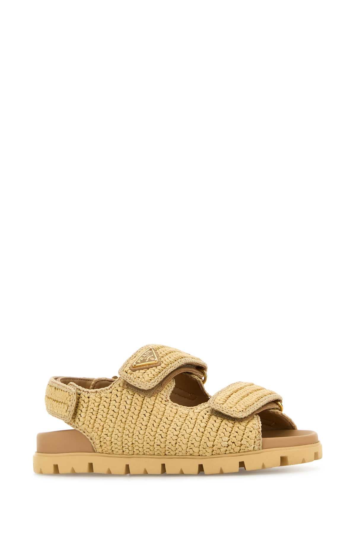 PRADA Elegant Raffia Sandals for Women - Spring/Summer 2025