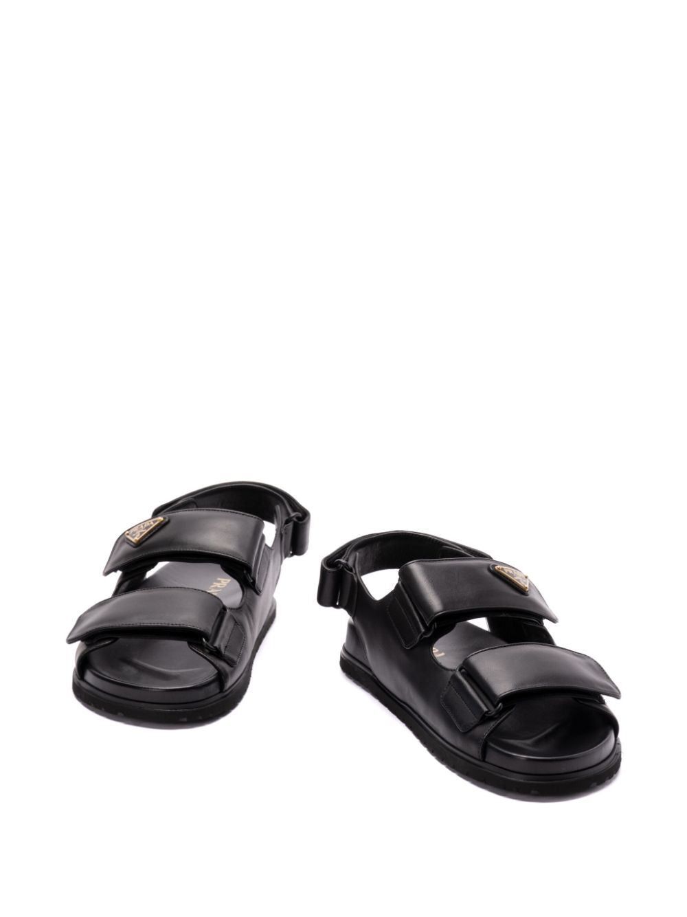 PRADA Touch-Strap Leather Sandals for Women