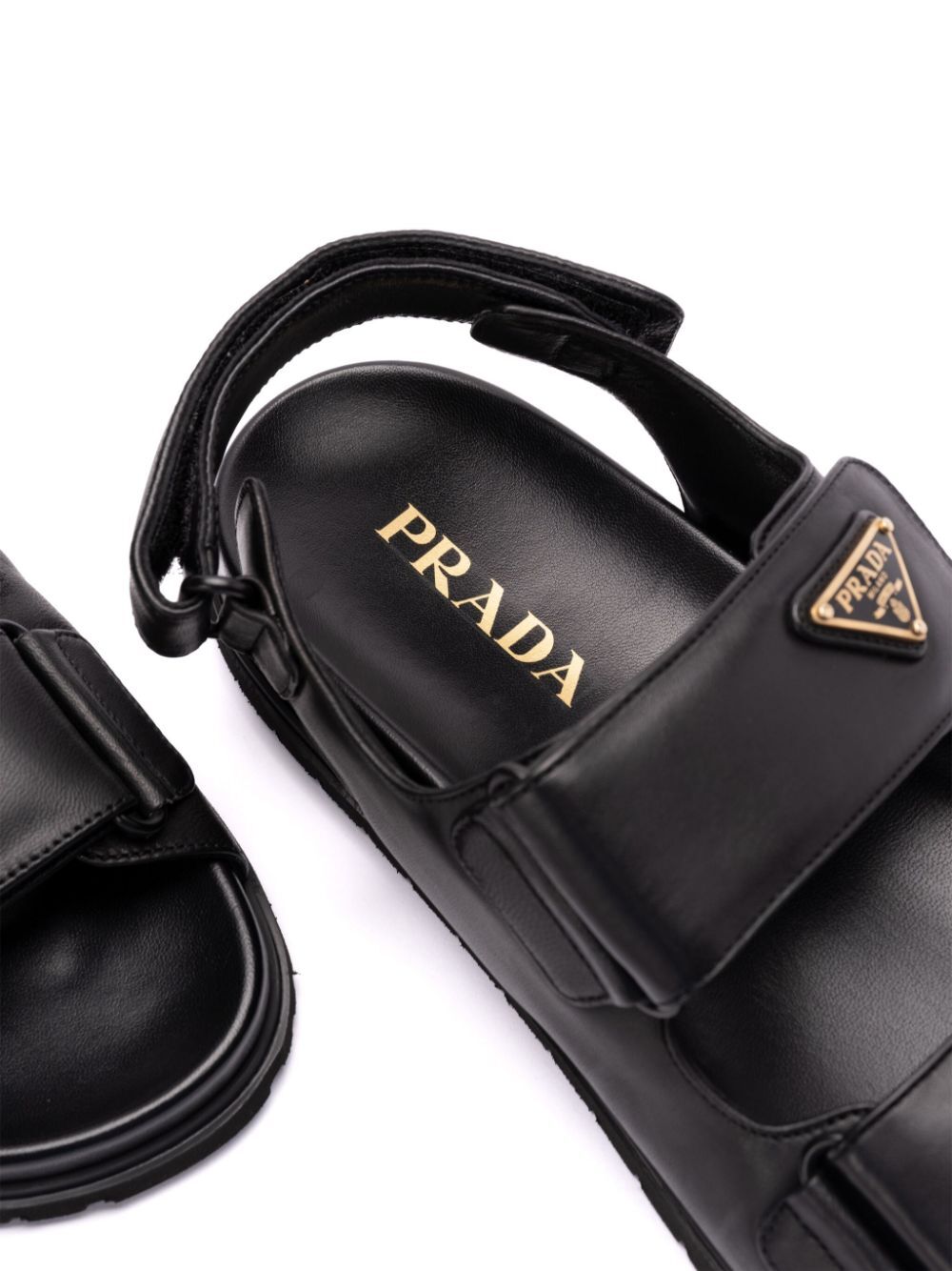 PRADA Touch-Strap Leather Sandals for Women