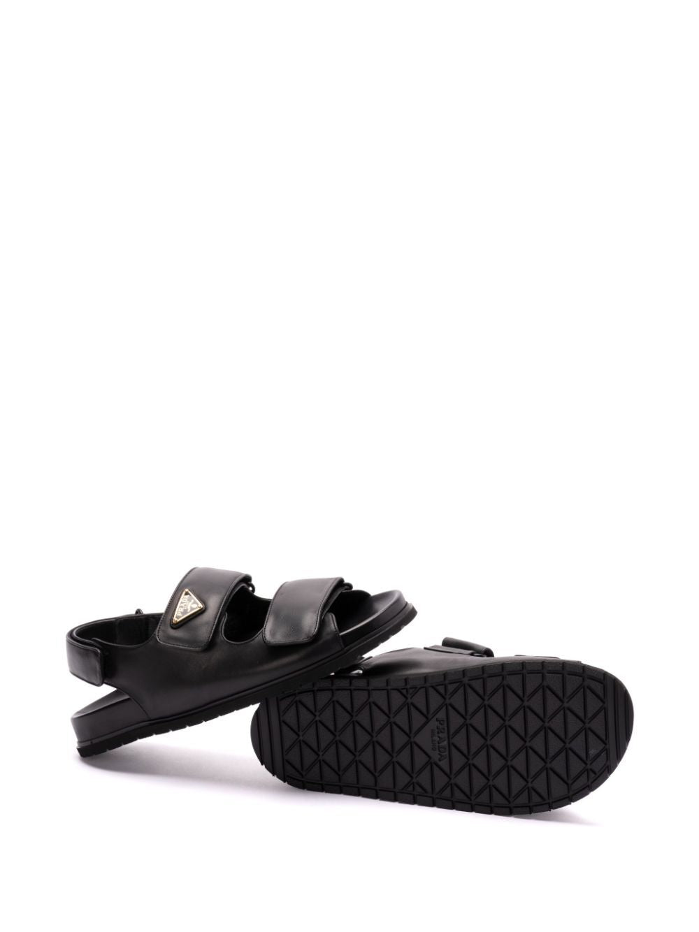 PRADA Touch-Strap Leather Sandals for Women