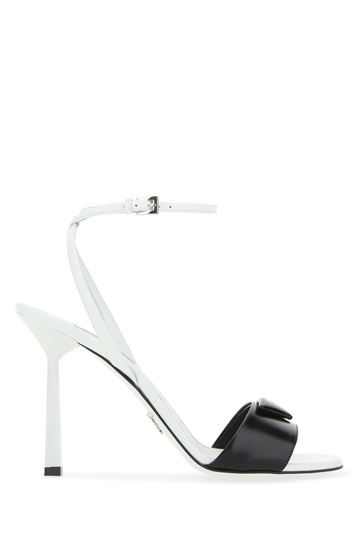 PRADA Two-Tone Leather Sandals for Women