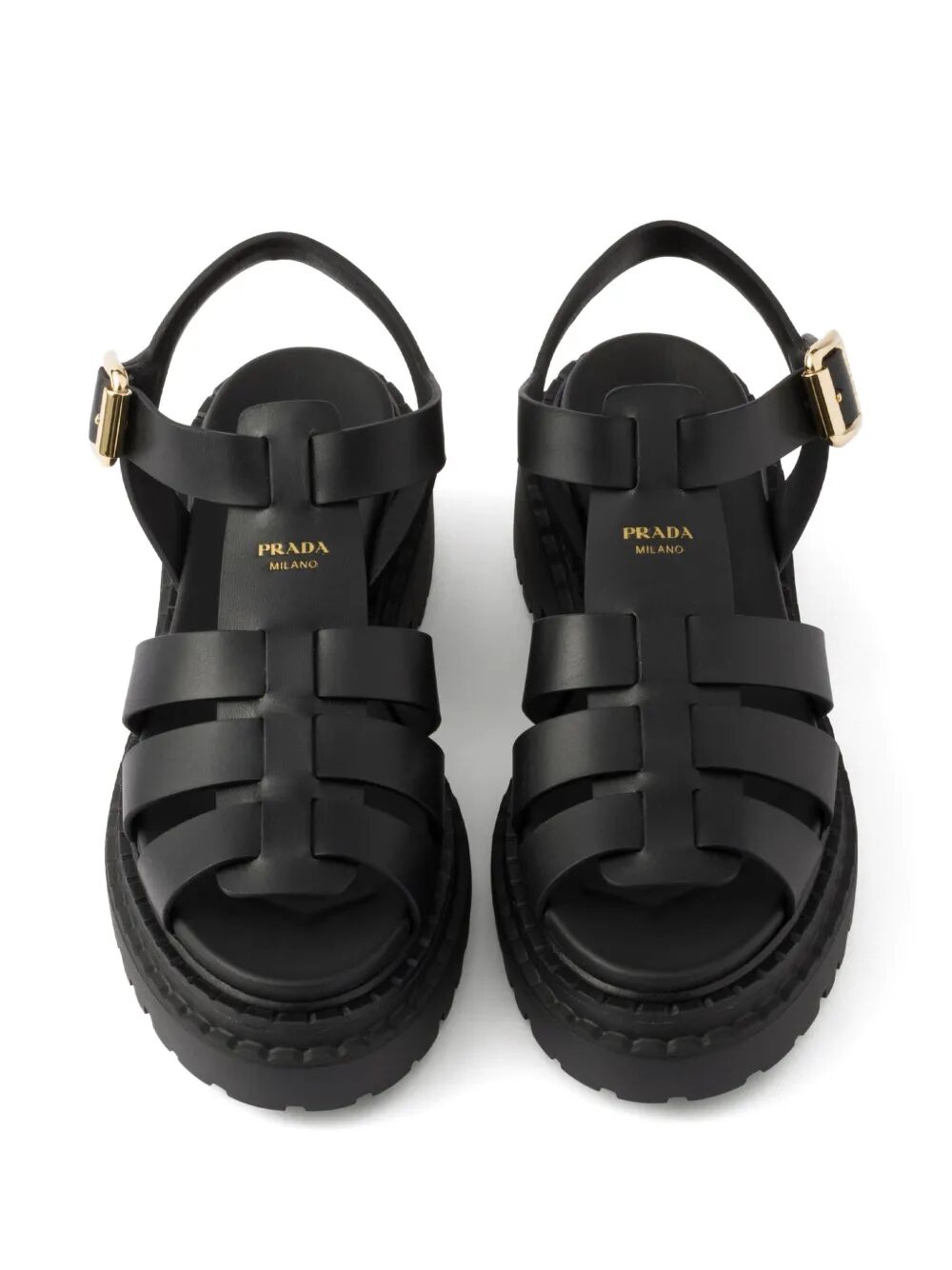 PRADA Fisherman’s Leather Flatform Sandals