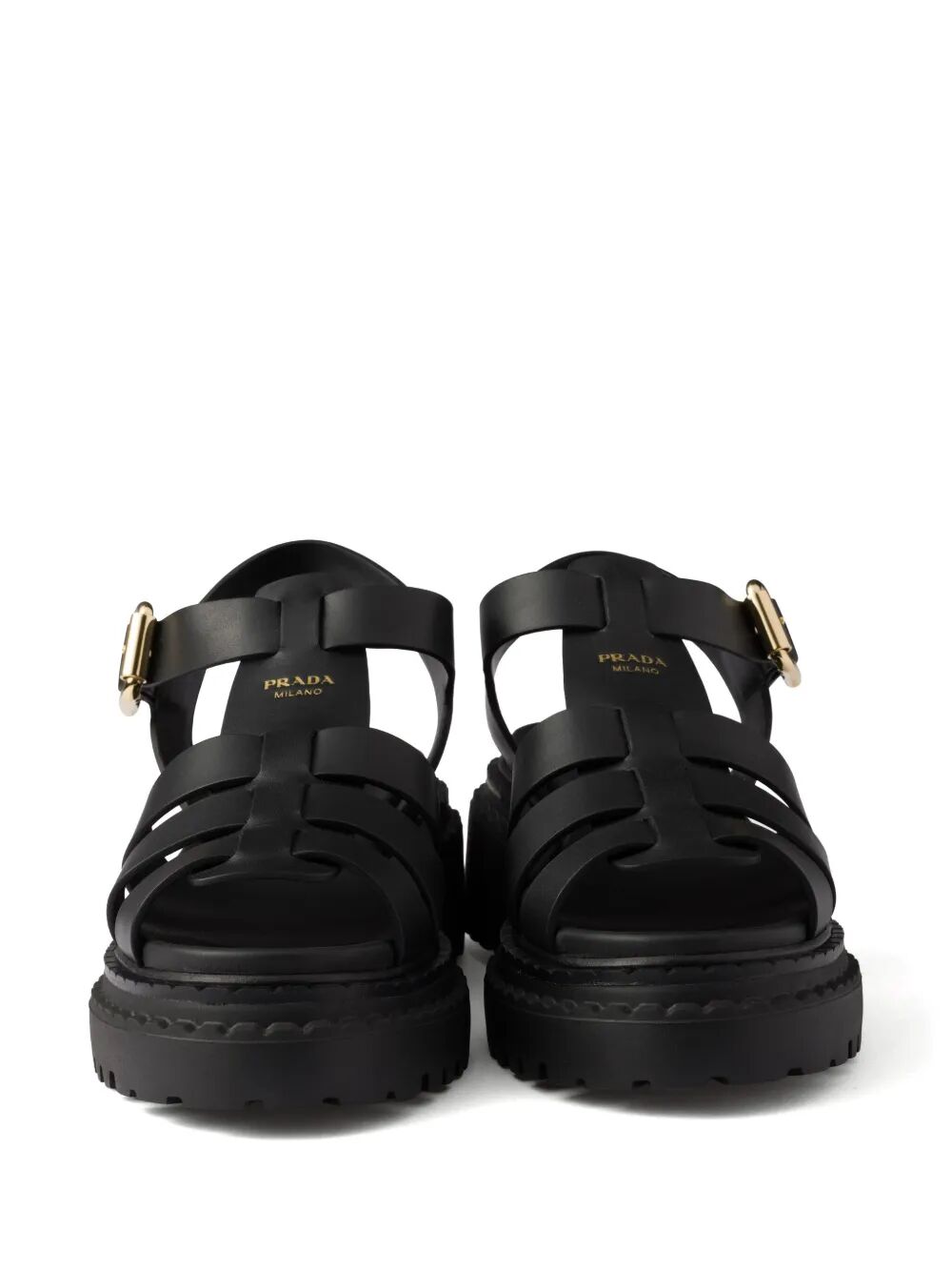 PRADA Fisherman’s Leather Flatform Sandals