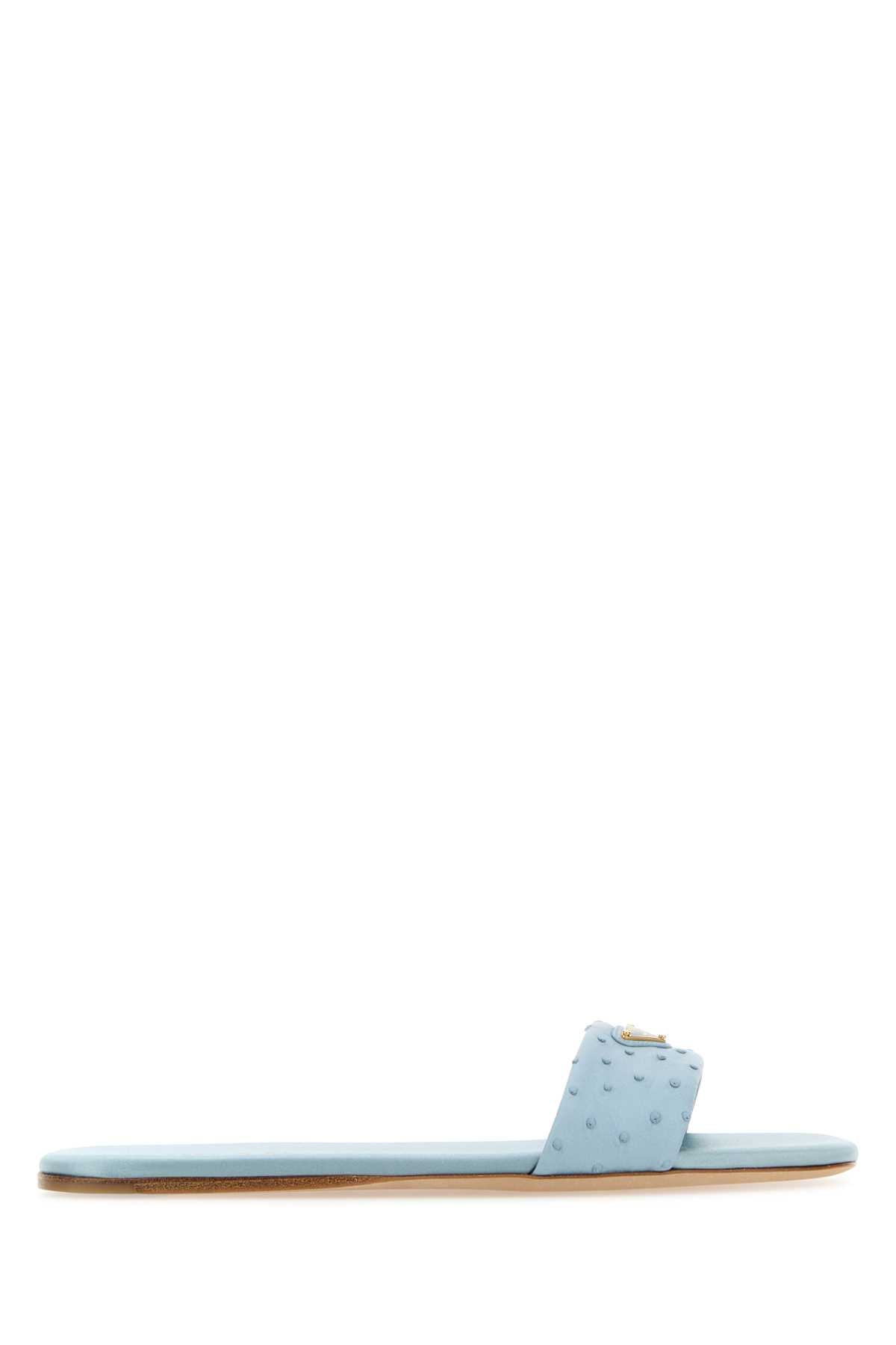 PRADA Light Blue Leather Slippers for Women